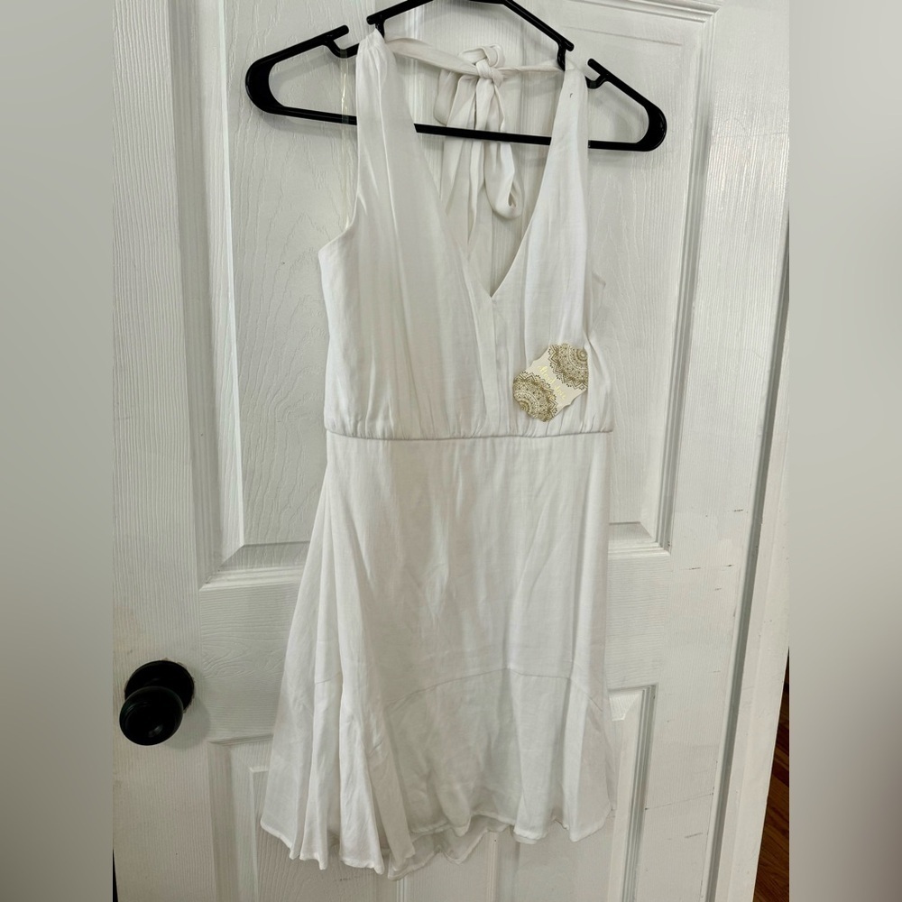NWT Altar’d State White Halter Mini Dress- Size XL